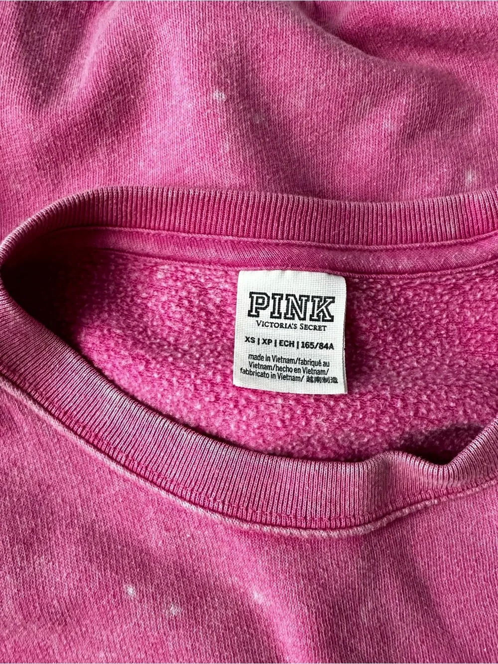 PINK Victoria's Secret Washed Pink Worn Look Oversized Crewneck Sweatshirt XS